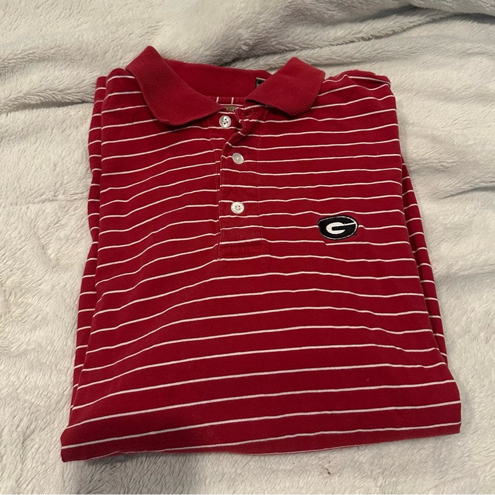 Red Striped Polo Shirt UGA